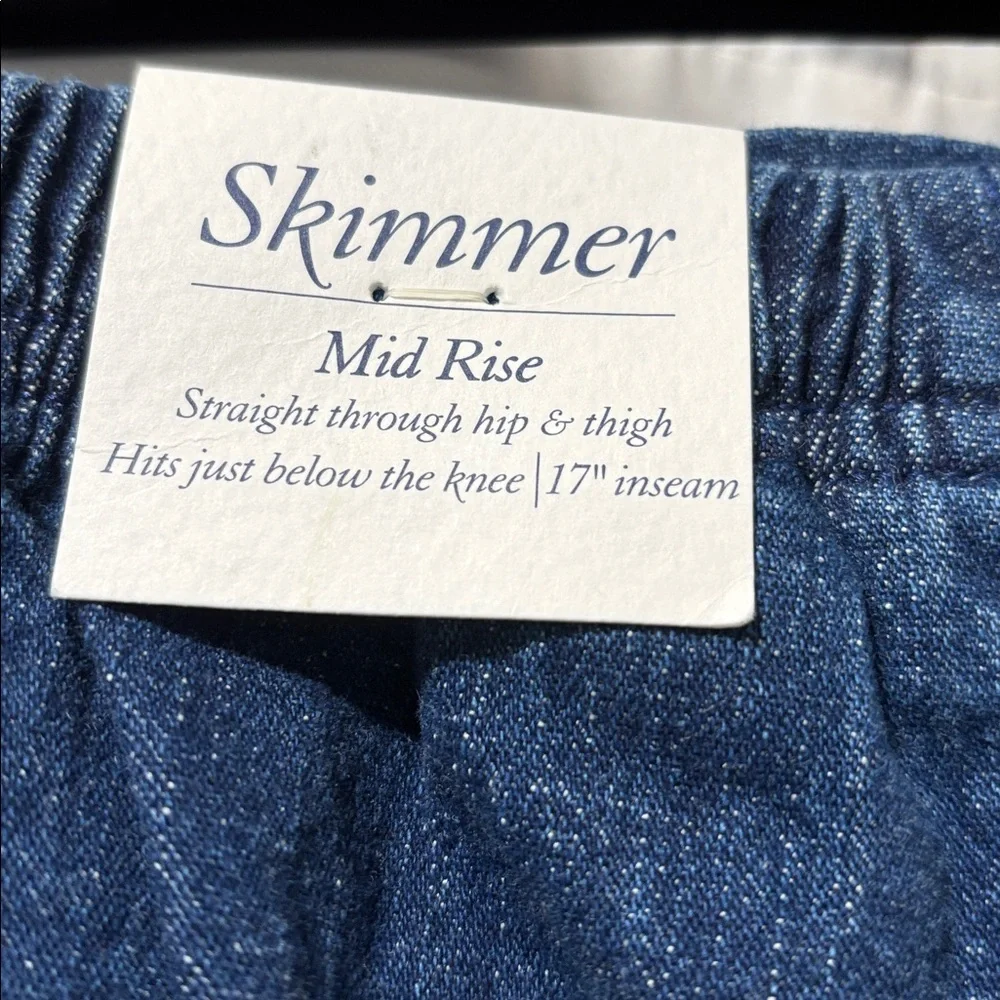 Croft & Barrow Dark Blue Mid Rise Pull-on Skimmer Jeans - Picture 3 of 6